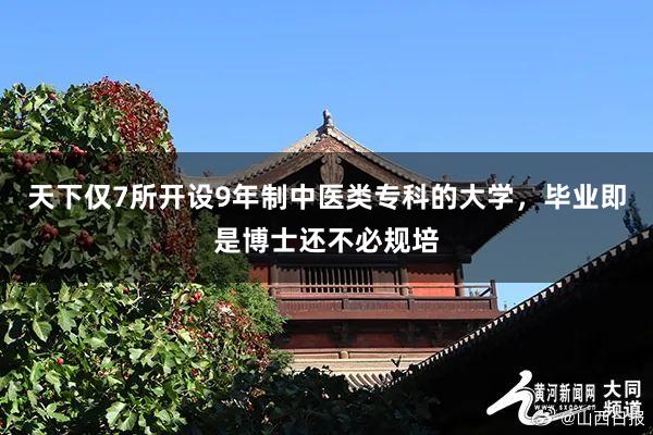 天下仅7所开设9年制中医类专科的大学，毕业即是博士还不必规培