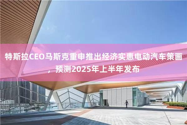 特斯拉CEO马斯克重申推出经济实惠电动汽车策画，预测2025年上半年发布