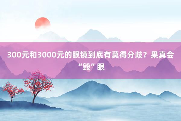 300元和3000元的眼镜到底有莫得分歧？果真会“毁”眼